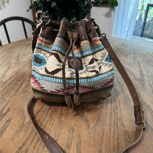 STS Ranchwear Brown and Multicolor Crossbody Bag